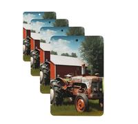 4Pcs Car Air Fresheners Cards Long Lasting Double Sided Hanging Fragrance Scented Card Company Farm Tractor Car Aromatherapy Tablets Auto Rearview Mirror Pendant for Men Women