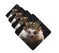 4Pcs Car Air Fresheners Cards Long Lasting Double Sided Hanging Fragrance Scented Card Crown with Hedgehog Car Aromatherapy Tablets Auto Rearview Mirror Pendant for Men Women