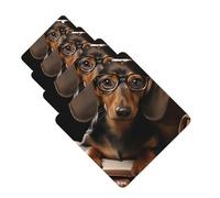 4Pcs Car Air Fresheners Cards Long Lasting Double Sided Hanging Fragrance Scented Card Dachshund Book Car Aromatherapy Tablets Auto Rearview Mirror Pendant for Men Women