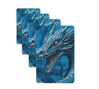 4Pcs Car Air Fresheners Cards Long Lasting Double Sided Hanging Fragrance Scented Card Dragon Cool Blue Car Aromatherapy Tablets Auto Rearview Mirror Pendant for Men Women