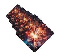 4Pcs Car Air Fresheners Cards Long Lasting Double Sided Hanging Fragrance Scented Card Explosion Firework Car Aromatherapy Tablets Auto Rearview Mirror Pendant for Men Women