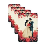 4Pcs Car Air Fresheners Cards Long Lasting Double Sided Hanging Fragrance Scented Card Just married Car Aromatherapy Tablets Auto Rearview Mirror Pendant for Men Women