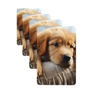 4Pcs Car Air Fresheners Cards Long Lasting Double Sided Hanging Fragrance Scented Card Lazy dog puppy Car Aromatherapy Tablets Auto Rearview Mirror Pendant for Men Women