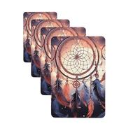 4Pcs Car Air Fresheners Cards Long Lasting Double Sided Hanging Fragrance Scented Card Native American Dream Catcher Car Aromatherapy Tablets Auto Rearview Mirror Pendant for Men Women