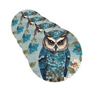 4Pcs Car Air Fresheners Cards Long Lasting Double Sided Hanging Fragrance Scented Card Owl Spring Flowers Turquoise Car Aromatherapy Tablets Auto Rearview Mirror Pendant for Men Women