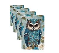 4Pcs Car Air Fresheners Cards Long Lasting Double Sided Hanging Fragrance Scented Card Owl Spring Flowers Turquoise Car Aromatherapy Tablets Auto Rearview Mirror Pendant for Men Women