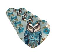 4Pcs Car Air Fresheners Cards Long Lasting Double Sided Hanging Fragrance Scented Card Owl Spring Flowers Turquoise Car Aromatherapy Tablets Auto Rearview Mirror Pendant for Men Women