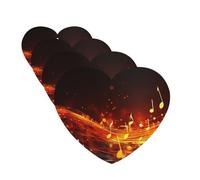 4Pcs Car Air Fresheners Cards Long Lasting Double Sided Hanging Fragrance Scented Card Red Flame Music Note Car Aromatherapy Tablets Auto Rearview Mirror Pendant for Men Women