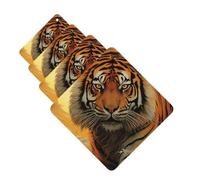 4Pcs Car Air Fresheners Cards Long Lasting Double Sided Hanging Fragrance Scented Card Rising Sun Tiger Car Aromatherapy Tablets Auto Rearview Mirror Pendant for Men Women