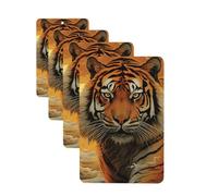 4Pcs Car Air Fresheners Cards Long Lasting Double Sided Hanging Fragrance Scented Card Rising Sun Tiger Car Aromatherapy Tablets Auto Rearview Mirror Pendant for Men Women