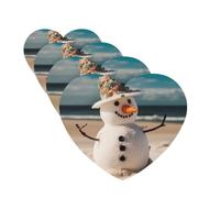 4Pcs Car Air Fresheners Cards Long Lasting Double Sided Hanging Fragrance Scented Card Snowman on Sandy Beach Car Aromatherapy Tablets Auto Rearview Mirror Pendant for Men Women