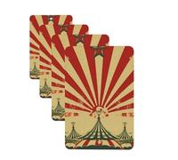 4Pcs Car Air Fresheners Cards Long Lasting Double Sided Hanging Fragrance Scented Card Vintage circus background Car Aromatherapy Tablets Auto Rearview Mirror Pendant for Men Women