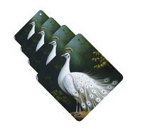 4Pcs Car Air Fresheners Cards Long Lasting Double Sided Hanging Fragrance Scented Card White Peacock Car Aromatherapy Tablets Auto Rearview Mirror Pendant for Men Women