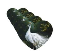 4Pcs Car Air Fresheners Cards Long Lasting Double Sided Hanging Fragrance Scented Card White Peacock Car Aromatherapy Tablets Auto Rearview Mirror Pendant for Men Women