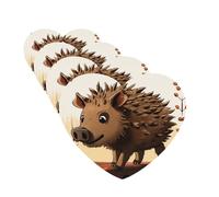 4Pcs Car Air Fresheners Cards Long Lasting Double Sided Hanging Fragrance Scented Card Wild boar animation Car Aromatherapy Tablets Auto Rearview Mirror Pendant for Men Women