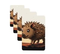 4Pcs Car Air Fresheners Cards Long Lasting Double Sided Hanging Fragrance Scented Card Wild boar animation Car Aromatherapy Tablets Auto Rearview Mirror Pendant for Men Women