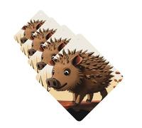 4Pcs Car Air Fresheners Cards Long Lasting Double Sided Hanging Fragrance Scented Card Wild boar animation Car Aromatherapy Tablets Auto Rearview Mirror Pendant for Men Women