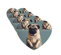 4Pcs Car Air Fresheners Cards Long Lasting Double Sided Hanging Fragrance Scented Card Yoga pug Car Aromatherapy Tablets Auto Rearview Mirror Pendant for Men Women