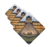 4Pcs Car Air Fresheners Cards Louvre Museum in Paris Hanging Fragrance Scented Cards Lasting Scent Car Aromatherapy Tablets Auto Rearview Mirror Pendant for Wardrobe Shoe Cabinet