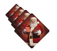 4Pcs Car Air Fresheners Cards Lovely Santa Claus Hanging Fragrance Scented Cards Lasting Scent Car Aromatherapy Tablets Auto Rearview Mirror Pendant for Wardrobe Shoe Cabinet