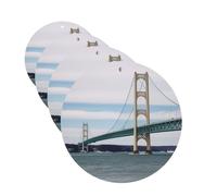 4Pcs Car Air Fresheners Cards Mackinac Suspension Bridge Hanging Fragrance Scented Cards Lasting Scent Car Aromatherapy Tablets Auto Rearview Mirror Pendant for Wardrobe Shoe Cabinet