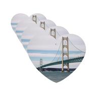 4Pcs Car Air Fresheners Cards Mackinac Suspension Bridge Hanging Fragrance Scented Cards Lasting Scent Car Aromatherapy Tablets Auto Rearview Mirror Pendant for Wardrobe Shoe Cabinet