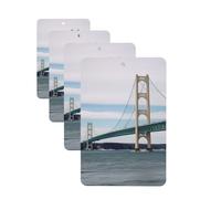 4Pcs Car Air Fresheners Cards Mackinac Suspension Bridge Hanging Fragrance Scented Cards Lasting Scent Car Aromatherapy Tablets Auto Rearview Mirror Pendant for Wardrobe Shoe Cabinet