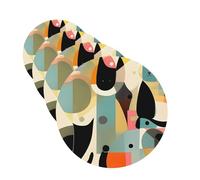 4Pcs Car Air Fresheners Cards Mid-Century Modern Art Cat Hanging Fragrance Scented Cards Lasting Scent Car Aromatherapy Tablets Auto Rearview Mirror Pendant for Wardrobe Shoe Cabinet