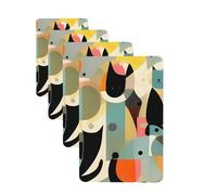 4Pcs Car Air Fresheners Cards Mid-Century Modern Art Cat Hanging Fragrance Scented Cards Lasting Scent Car Aromatherapy Tablets Auto Rearview Mirror Pendant for Wardrobe Shoe Cabinet