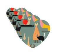 4Pcs Car Air Fresheners Cards Mid-Century Modern Art Cats Hanging Fragrance Scented Cards Lasting Scent Car Aromatherapy Tablets Auto Rearview Mirror Pendant for Wardrobe Shoe Cabinet