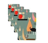 4Pcs Car Air Fresheners Cards Mid-Century Modern Art Cats Hanging Fragrance Scented Cards Lasting Scent Car Aromatherapy Tablets Auto Rearview Mirror Pendant for Wardrobe Shoe Cabinet