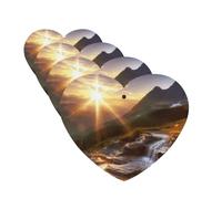 4Pcs Car Air Fresheners Cards Mountain Sunrise Landscape Hanging Fragrance Scented Cards Lasting Scent Car Aromatherapy Tablets Auto Rearview Mirror Pendant for Wardrobe Shoe Cabinet