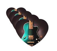 4Pcs Car Air Fresheners Cards Music Green Guitar Hanging Fragrance Scented Cards Lasting Scent Car Aromatherapy Tablets Auto Rearview Mirror Pendant for Wardrobe Shoe Cabinet