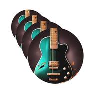 4Pcs Car Air Fresheners Cards Music Green Guitar Hanging Fragrance Scented Cards Lasting Scent Car Aromatherapy Tablets Auto Rearview Mirror Pendant for Wardrobe Shoe Cabinet