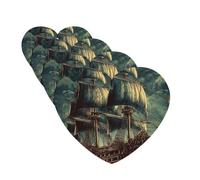 4Pcs Car Air Fresheners Cards Nautical Vintage Sailing Pirate Ship Hanging Fragrance Scented Cards Lasting Scent Car Aromatherapy Tablets Auto Rearview Mirror Pendant for Wardrobe Shoe Cabinet
