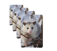 4Pcs Car Air Fresheners Cards Opossum In Snow Hanging Fragrance Scented Cards Lasting Scent Car Aromatherapy Tablets Auto Rearview Mirror Pendant for Wardrobe Shoe Cabinet