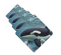 4Pcs Car Air Fresheners Cards Orca Killer Whale Hanging Fragrance Scented Cards Lasting Scent Car Aromatherapy Tablets Auto Rearview Mirror Pendant for Wardrobe Shoe Cabinet