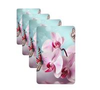 4Pcs Car Air Fresheners Cards Orchid Flower Butterfly Soft Fresh Spring Hanging Fragrance Scented Cards Lasting Scent Car Aromatherapy Tablets Auto Rearview Mirror Pendant for Wardrobe Shoe Cabinet