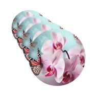 4Pcs Car Air Fresheners Cards Orchid Flower Butterfly Soft Fresh Spring Hanging Fragrance Scented Cards Lasting Scent Car Aromatherapy Tablets Auto Rearview Mirror Pendant for Wardrobe Shoe Cabinet