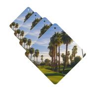 4Pcs Car Air Fresheners Cards Palm Tree Golf Course Hanging Fragrance Scented Cards Lasting Scent Car Aromatherapy Tablets Auto Rearview Mirror Pendant for Wardrobe Shoe Cabinet