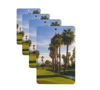 4Pcs Car Air Fresheners Cards Palm Tree Golf Course Hanging Fragrance Scented Cards Lasting Scent Car Aromatherapy Tablets Auto Rearview Mirror Pendant for Wardrobe Shoe Cabinet
