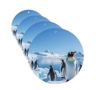 4Pcs Car Air Fresheners Cards Penguin Antarctica Ice Hanging Fragrance Scented Cards Lasting Scent Car Aromatherapy Tablets Auto Rearview Mirror Pendant for Wardrobe Shoe Cabinet