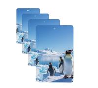 4Pcs Car Air Fresheners Cards Penguin Antarctica Ice Hanging Fragrance Scented Cards Lasting Scent Car Aromatherapy Tablets Auto Rearview Mirror Pendant for Wardrobe Shoe Cabinet