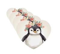 4Pcs Car Air Fresheners Cards Penguin Wearing Flowers Hanging Fragrance Scented Cards Lasting Scent Car Aromatherapy Tablets Auto Rearview Mirror Pendant for Wardrobe Shoe Cabinet