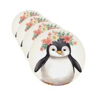 4Pcs Car Air Fresheners Cards Penguin Wearing Flowers Hanging Fragrance Scented Cards Lasting Scent Car Aromatherapy Tablets Auto Rearview Mirror Pendant for Wardrobe Shoe Cabinet
