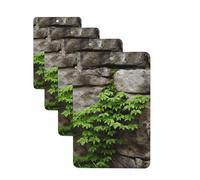 4Pcs Car Air Fresheners Cards Plant on Stone Wall Hanging Fragrance Scented Cards Lasting Scent Car Aromatherapy Tablets Auto Rearview Mirror Pendant for Wardrobe Shoe Cabinet