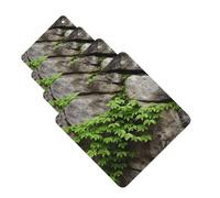 4Pcs Car Air Fresheners Cards Plant on Stone Wall Hanging Fragrance Scented Cards Lasting Scent Car Aromatherapy Tablets Auto Rearview Mirror Pendant for Wardrobe Shoe Cabinet