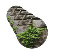4Pcs Car Air Fresheners Cards Plant on Stone Wall Hanging Fragrance Scented Cards Lasting Scent Car Aromatherapy Tablets Auto Rearview Mirror Pendant for Wardrobe Shoe Cabinet