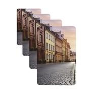 4Pcs Car Air Fresheners Cards Poland's Historic Center Street Hanging Fragrance Scented Cards Lasting Scent Car Aromatherapy Tablets Auto Rearview Mirror Pendant for Wardrobe Shoe Cabinet