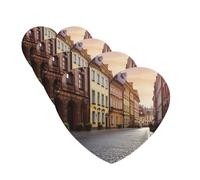 4Pcs Car Air Fresheners Cards Poland's Historic Center Street Hanging Fragrance Scented Cards Lasting Scent Car Aromatherapy Tablets Auto Rearview Mirror Pendant for Wardrobe Shoe Cabinet